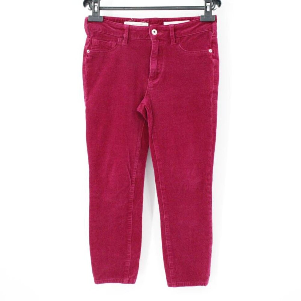 anthropologie‎ Pilcro pants Womens 27 Hi Rise Skinny Pants Fuschia Pink Corduroy